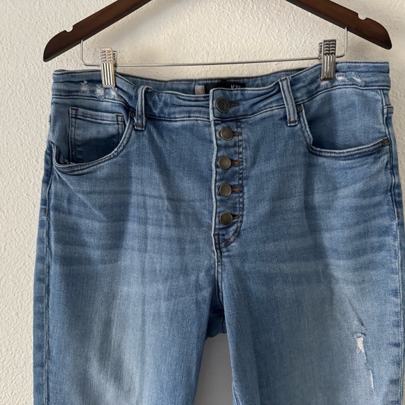 KUT from the Kloth Rachael Mom Jeans Raw Hem Retro Size 16 High Rise Button Fly - Picture 3 of 15
